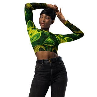 EZ Neon Butterfly long-sleeve crop top