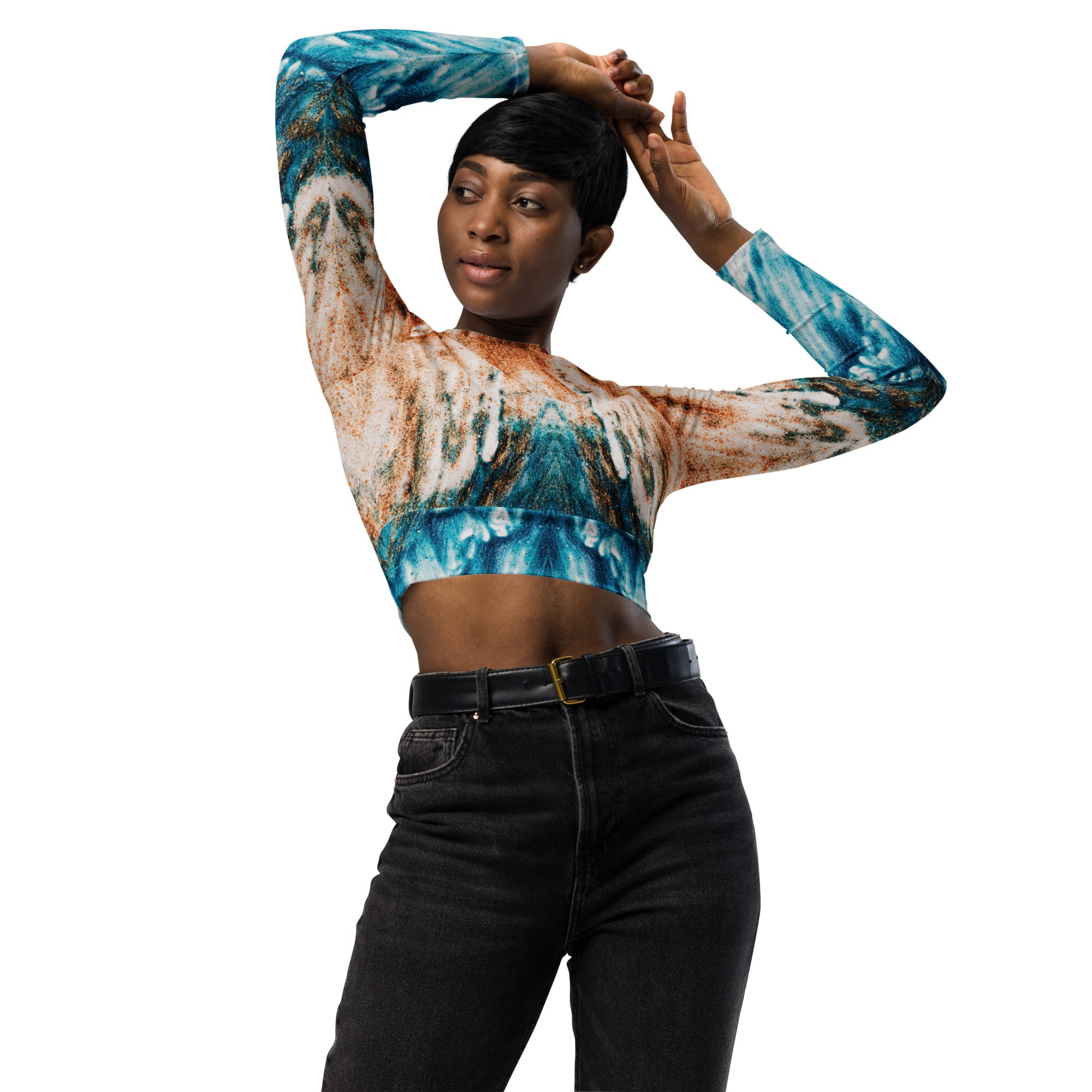EZ Arts Of Sand long-sleeve crop top