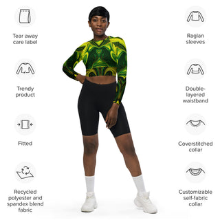EZ Neon Butterfly long-sleeve crop top