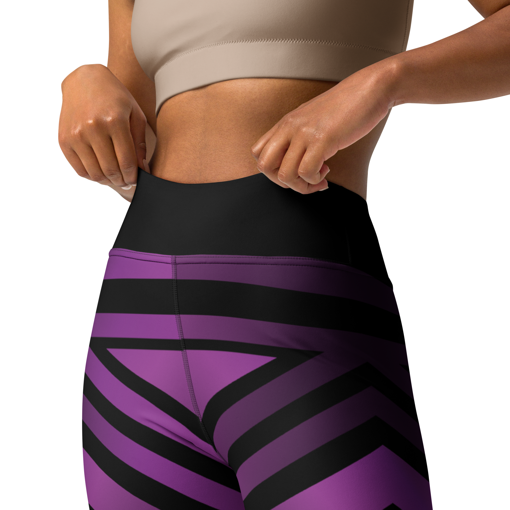 EZ Purple & Black Haze Yoga Leggings