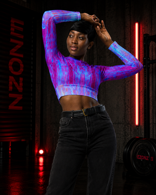 EZ Illusions Of Water long-sleeve crop top