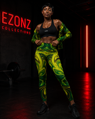 EZ Neon Butterfly Yoga Leggings